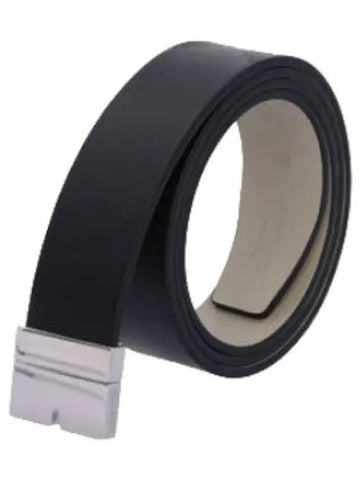 Reversible leather cut belt black silver waistband - BURBERRY - BALAAN 1