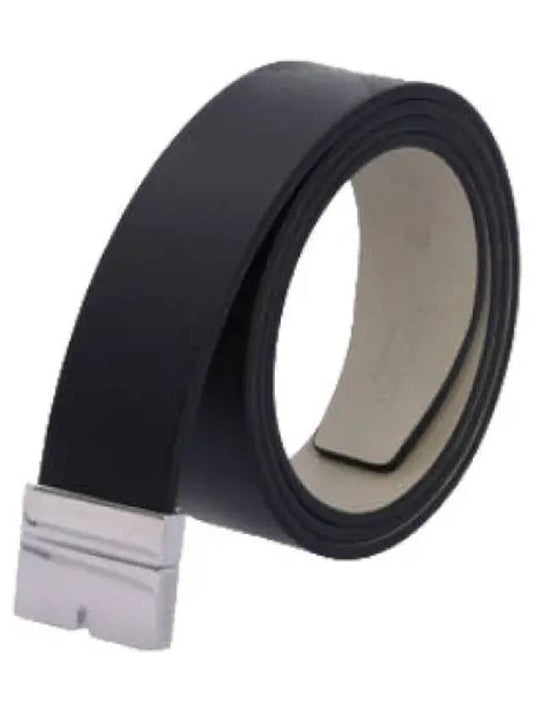 Reversible leather cut belt black silver waistband - BURBERRY - BALAAN 1