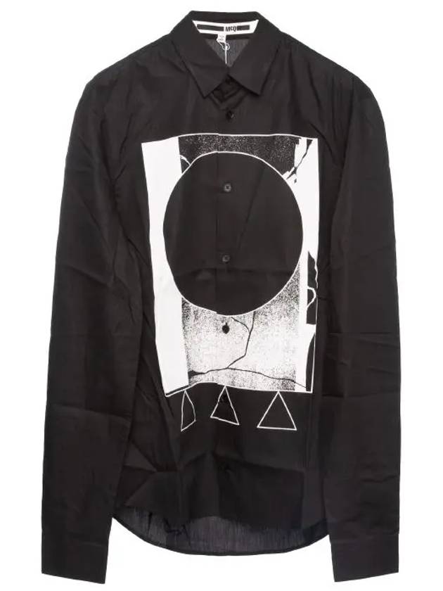 Men s McCue Printed Shirt Black - ALEXANDER MCQUEEN - BALAAN 1