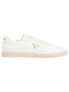 Triangle Logo Lane Leather Low-Top Sneakers Ivory - PRADA - BALAAN 2