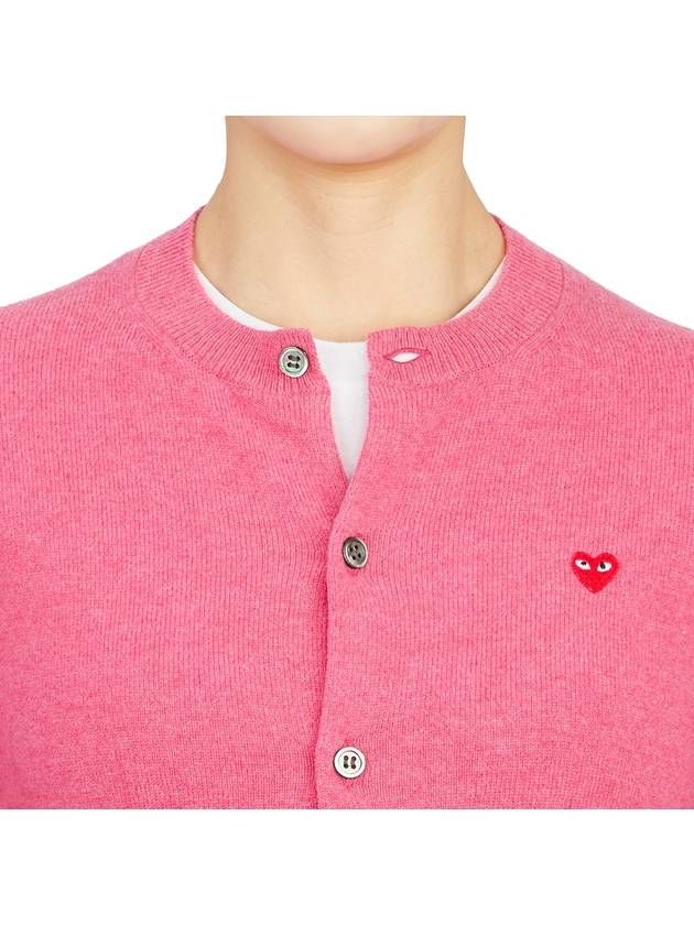 Play Women's Small Red Wappen Cardigan P1 N079 4 Pink - COMME DES GARCONS PLAY - BALAAN 9