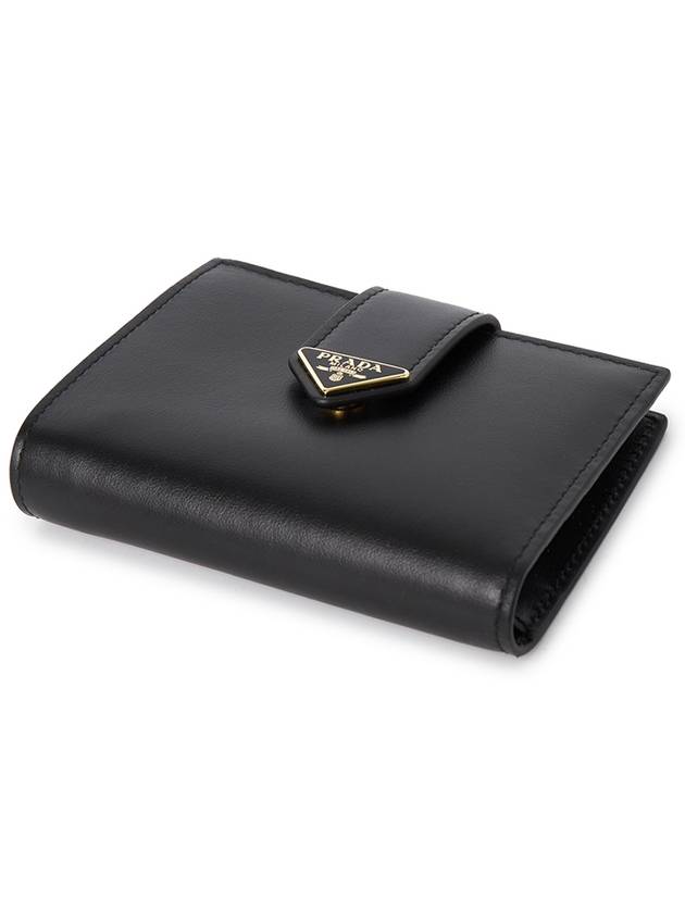 Small Leather Half Wallet Black - PRADA - BALAAN 4