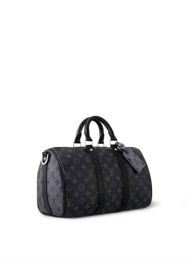 Keepall Bandouliere 35 Monogram Eclipse Duffel Bag Black - LOUIS VUITTON - BALAAN 3