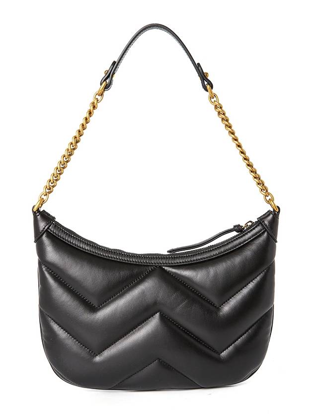 Marmont Small Leather Shoulder Bag Black - GUCCI - BALAAN 4