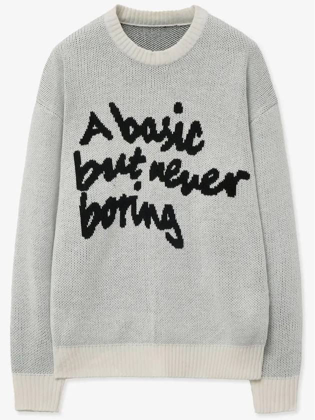 Slogan round knit sweater white - BLONDNINE - BALAAN 5