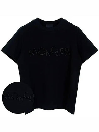 Black embroidered logo t shirt 8C00037 M3610 952 1210498 - MONCLER - BALAAN 1