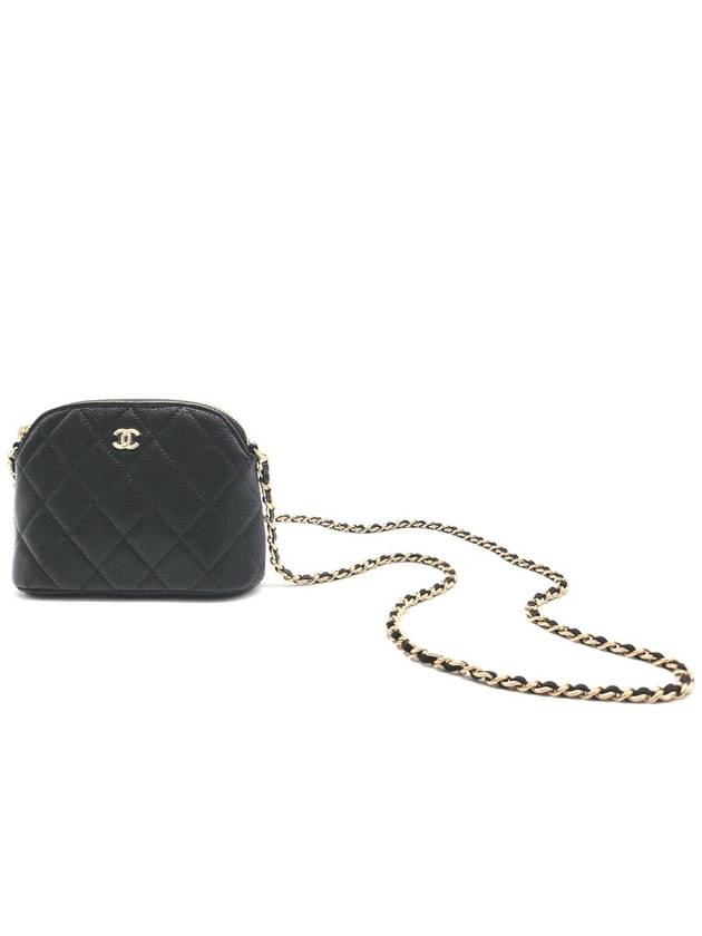 Classic Half Moon Caviar Mini Cross Bag Black - CHANEL - BALAAN 10