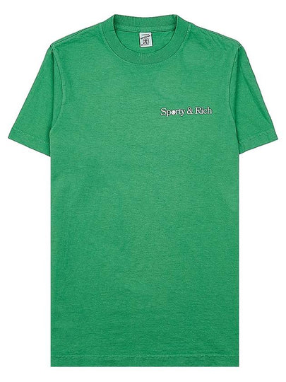 Logo cotton short sleeve tshirt LA RACQUET CLUB T SHIRT VERDE WHITE - SPORTY & RICH - BALAAN 2