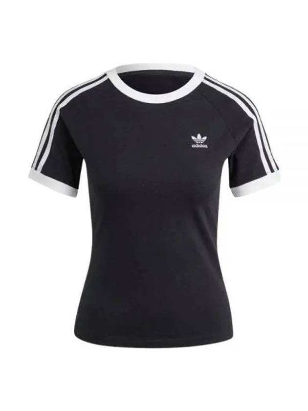 3 Stripe Slim Raglan Short Sleeved T-Shirt Black - ADIDAS - BALAAN 2