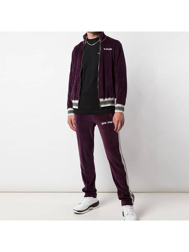 MEN LOGO CHENILL TRACK JACKET BD001F19469007 9501 PURPLE WHITE PLC005pu - PALM ANGELS - BALAAN 9