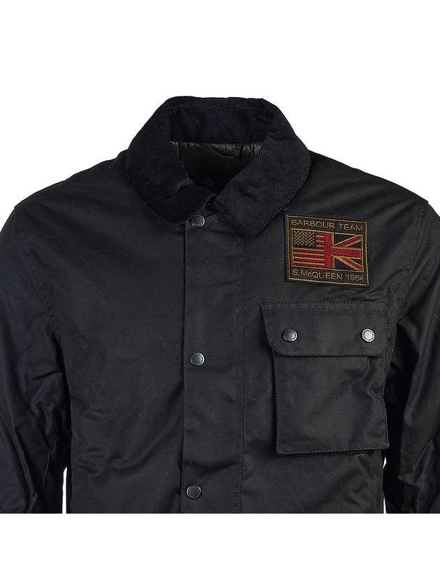 Logo Patch Workers Wax Jacket Black - BARBOUR - BALAAN 5