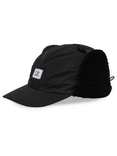 Chrome R Logo Patch Earflap Ball Cap Black - CP COMPANY - BALAAN 2