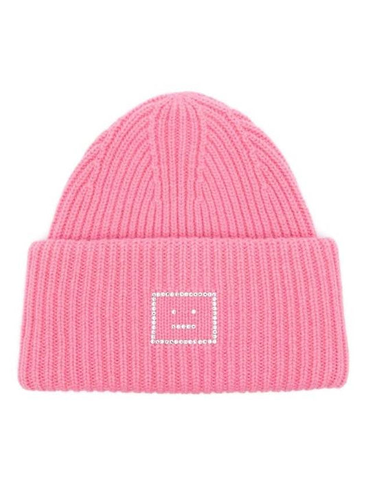 Face Applique Beanie Pink - ACNE STUDIOS - BALAAN 1