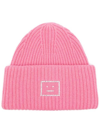 Face Applique Beanie Pink - ACNE STUDIOS - BALAAN 1