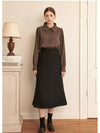 Women's Comely Wool Tweed Skirt Black P00000EW - MICANE - BALAAN 5