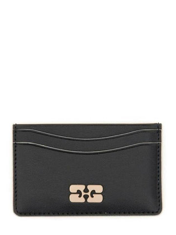 Bou Card Wallet Black - GANNI - BALAAN 1