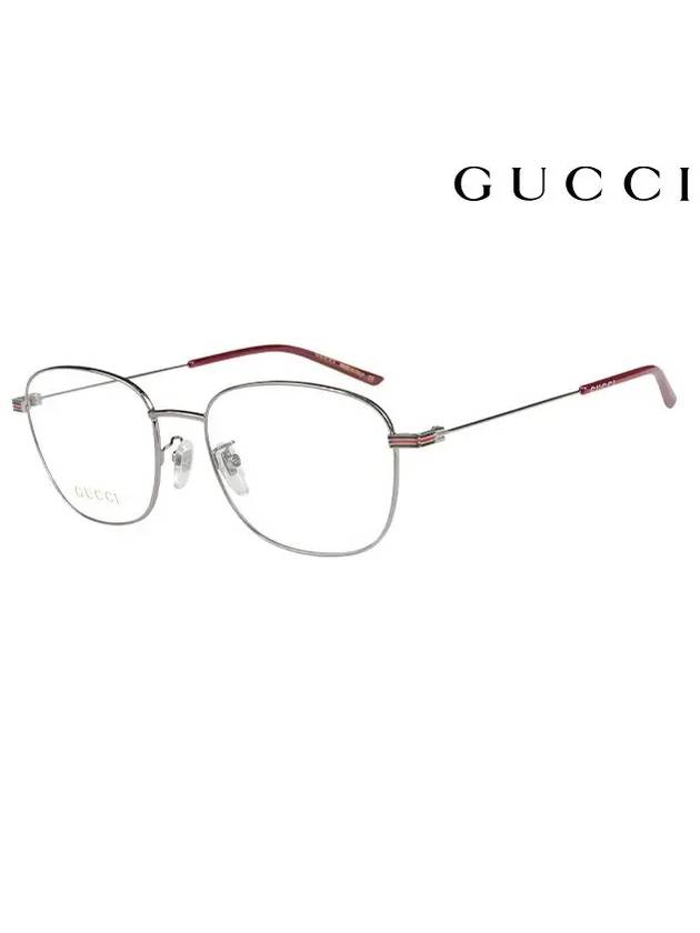 Eyewear Metal Square Frame Glasses Gray - GUCCI - BALAAN.