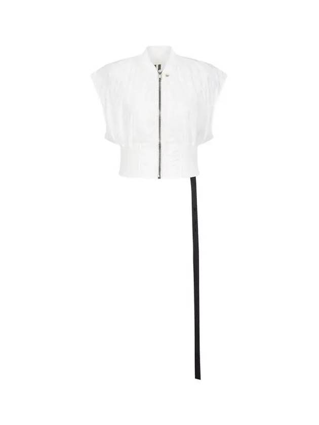 WOMEN DRKSHDW Nylon Cropped Bomber Vest White - RICK OWENS - BALAAN 1