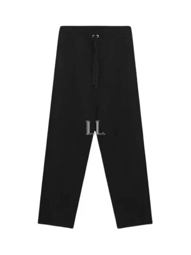 Elastic Waist Viscose Wool Straight Pants Black - AMI - BALAAN 2