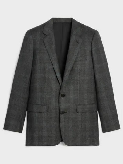 Single Breasted Wool Jacket Grey - CELINE - BALAAN 2