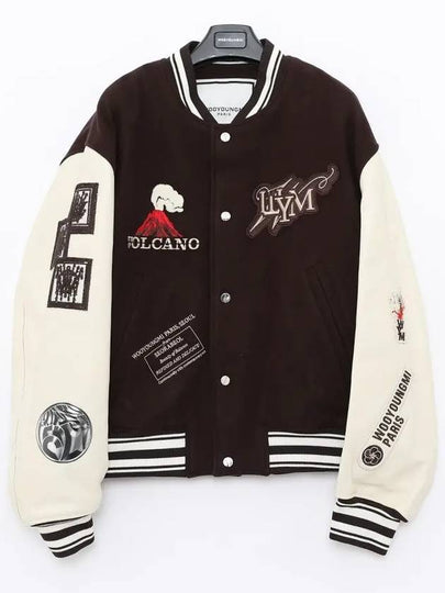 Volcano Varsity Wool Jacket Brown - WOOYOUNGMI - BALAAN 2