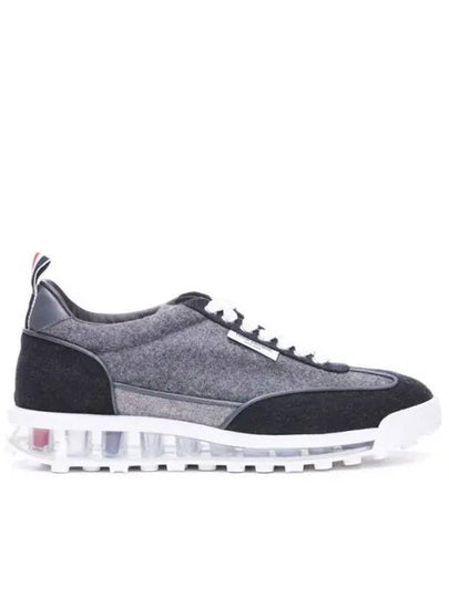 Flannel Clear Sole Low Top Sneakers Grey - THOM BROWNE - BALAAN 2