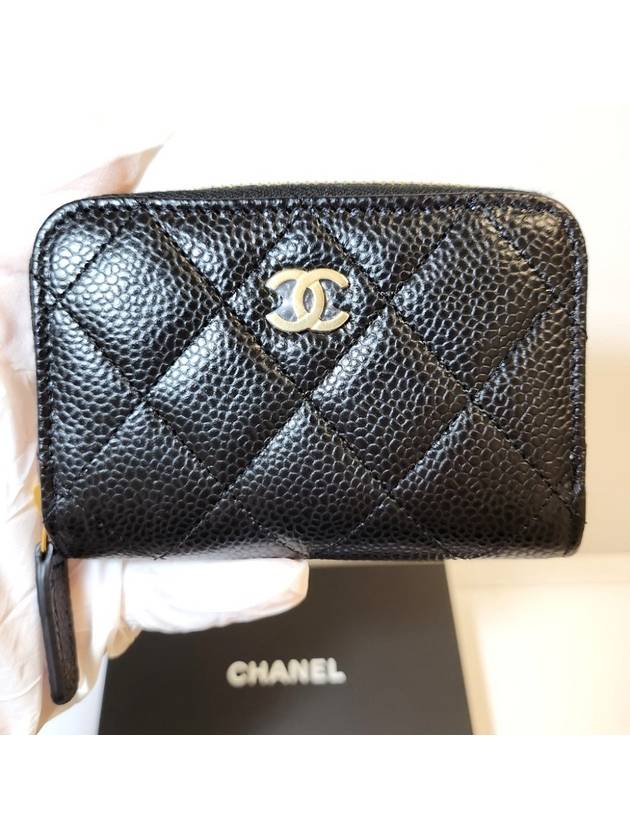 Classic Zipped Coin Purse Grained Calfskin & Gold Black - CHANEL - BALAAN 3