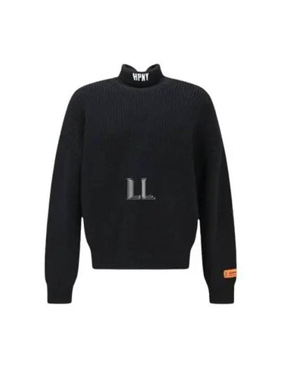 HPNY Embroidered Logo Turtleneck Black - HERON PRESTON - BALAAN 2