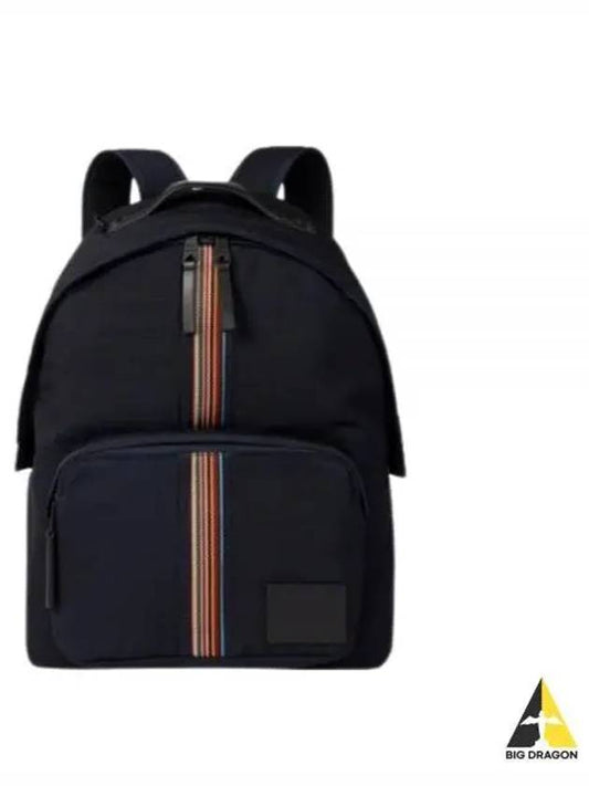 Rainbow Stripe Logo Patch Backpack Black - PAUL SMITH - BALAAN 2