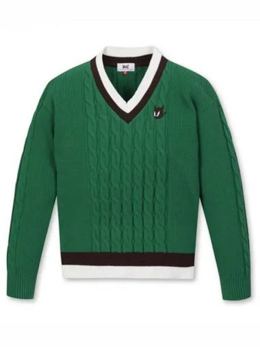 Golf women s cable knit sweater WWWAA23609GRX Domestic product GQ0Z23082934456 - WAAC - BALAAN 1