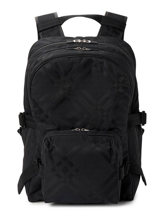 Check Print Jacquard Backpack Black - BURBERRY - BALAAN 2