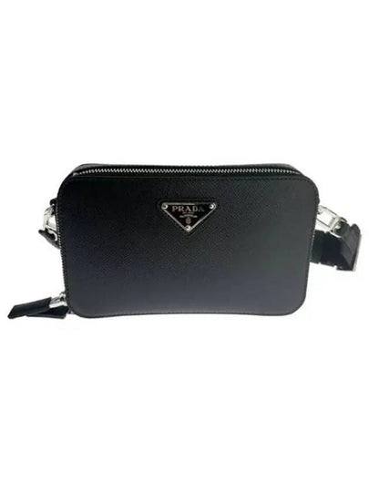 Brique Saffiano Leather Cross Bag Black - PRADA - BALAAN 2