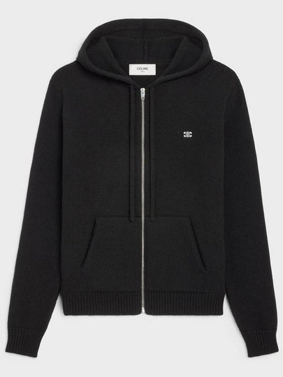 Triomphe Wool Zip-Up Hoodie Black - CELINE - BALAAN 2