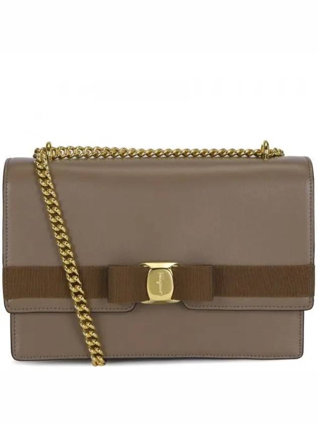 Vara Leather Shoulder Bag Brown - SALVATORE FERRAGAMO - BALAAN 2