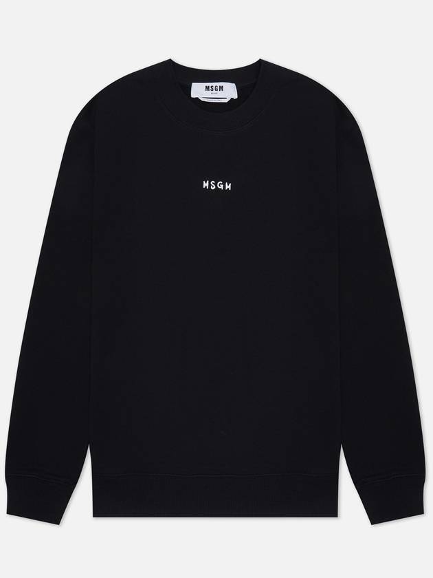 Micro Logo Print Sweatshirt Black - MSGM - BALAAN 2