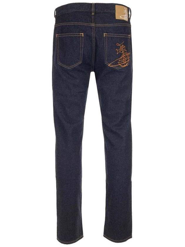 Stitched Straight Denim Jeans Blue - VIVIENNE WESTWOOD - BALAAN 3