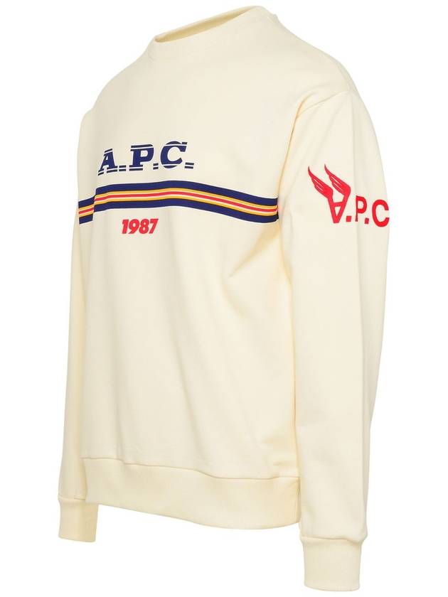 Logo Print Crew Neck Sweatshirt Ecru - A.P.C. - BALAAN 3