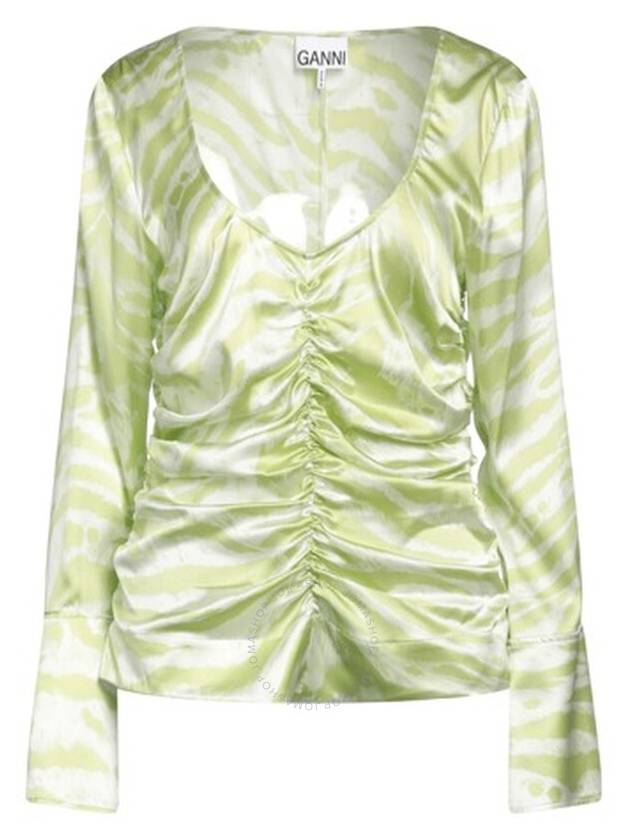 Ganni Ladies Margarita Silk Stretch Shirt, Brand Size 36 (US Size 2) - GANNI - BALAAN 1