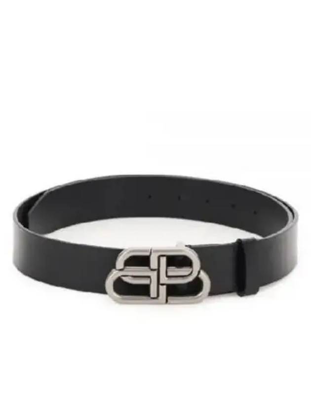 Men's BB Buckle Large Belt Black - BALENCIAGA - BALAAN.