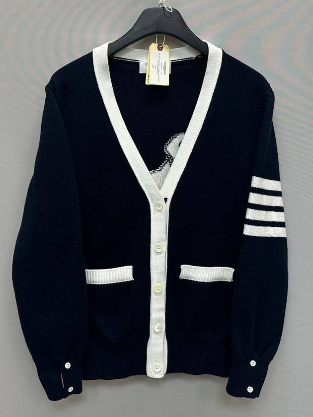 Hector diagonal armband women s cardigan 42 - THOM BROWNE - BALAAN 4