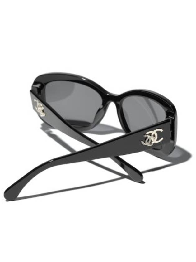 Logo Rectangle Framed Sunglasses Black - CHANEL - BALAAN 6