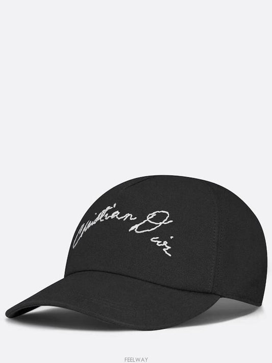 Handwritten Base Ball Cap Black - DIOR - BALAAN 2