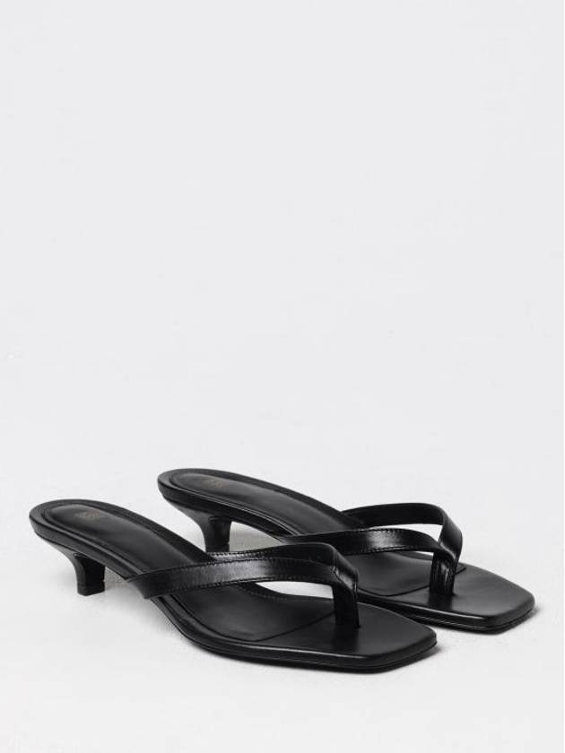 leather heel flip flops black - TOTEME - BALAAN 3