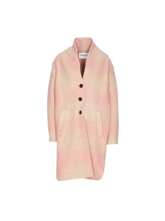 Gabriel Wool Check Single Coat Pink - ISABEL MARANT - BALAAN 1