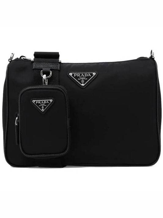 Re Nylon and Saffiano Leather Crossbody Bag Black - PRADA - BALAAN 2