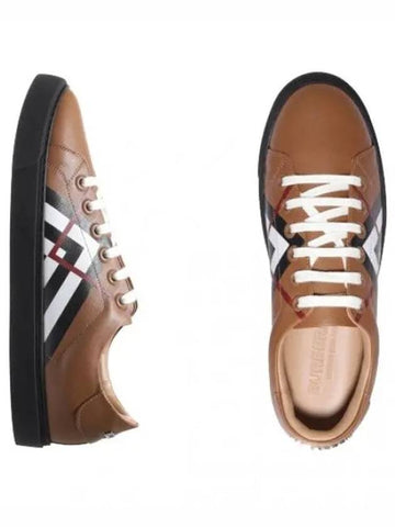 Chevron Check Leather Sneakers Women s - BURBERRY - BALAAN 1