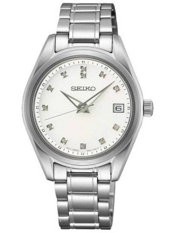 Seiko Diamond Quartz Mother of Pearl Dial Ladies Watch SUR579P1 - SEIKO - BALAAN 1