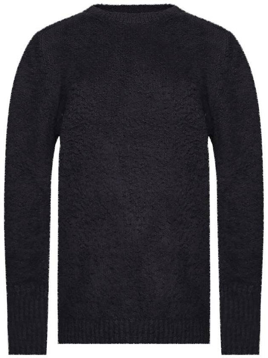 back stitch textured detail knit top black - MAISON MARGIELA - BALAAN.