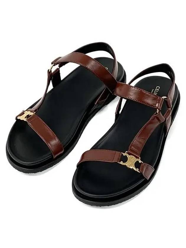 Maud Calfskin Triomphe Sandals Rust - CELINE - BALAAN 8