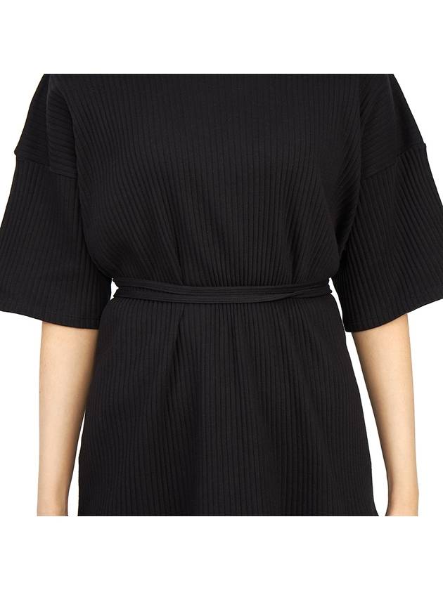 Women's Wrap Short Sleeve TShirt FSHT RIB 000 BLACK - BASERANGE - BALAAN 10